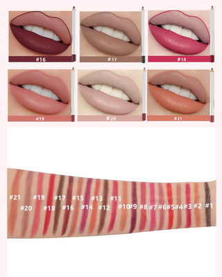 21 Colors 3 In 1 Lip Liner Pencil Set , Lip Liner As Eyeliner